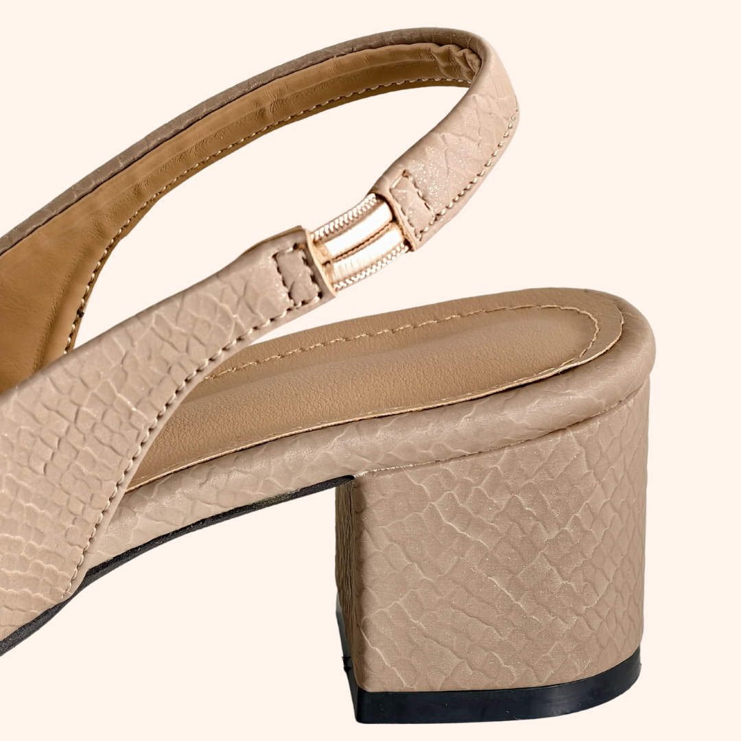 Sparkle Beige Bow Heels