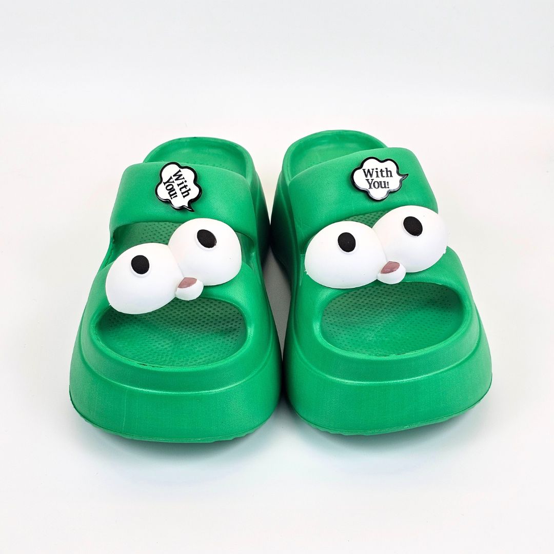 Green Googly Toes Slides