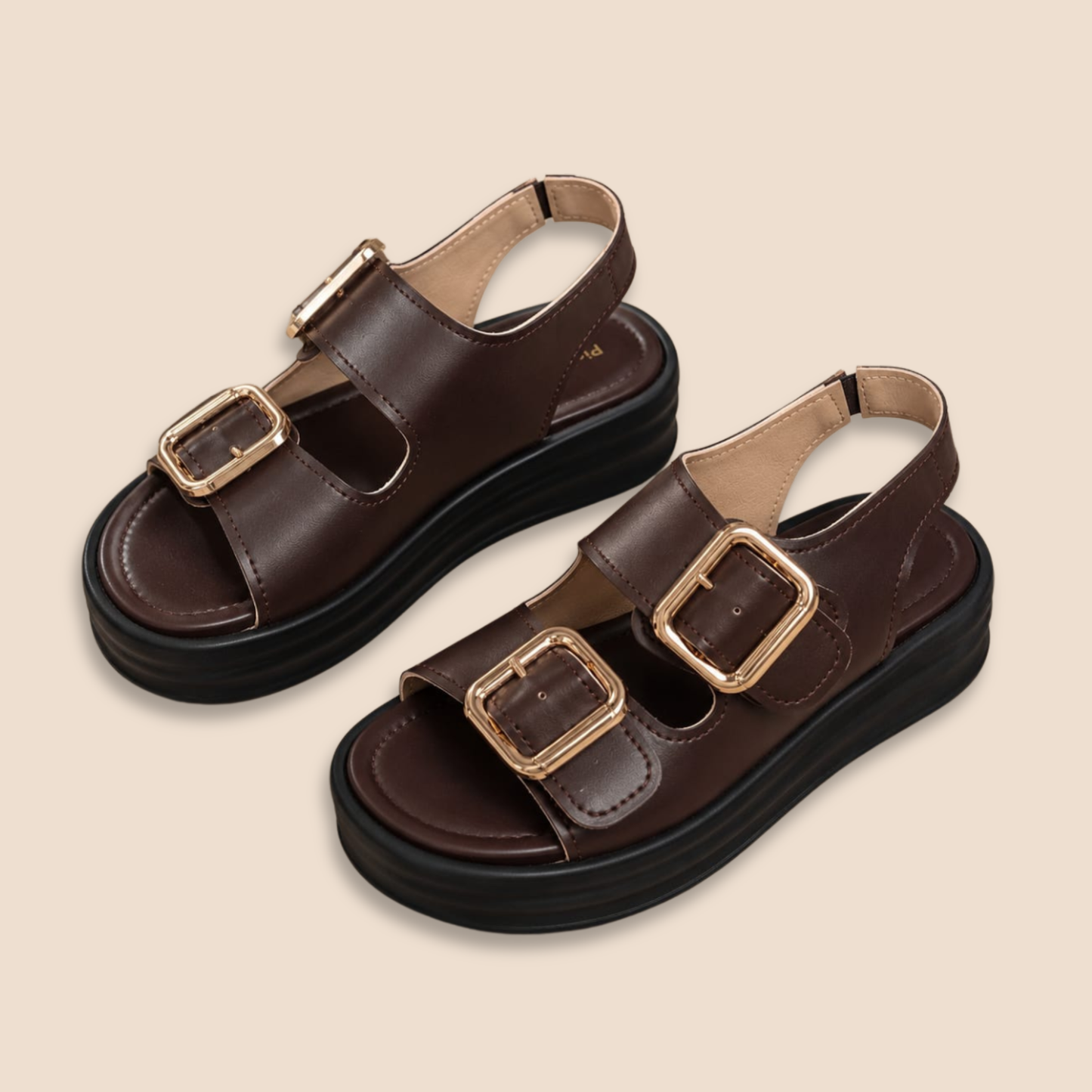 Cocoa Double Buckle Platform Sandals