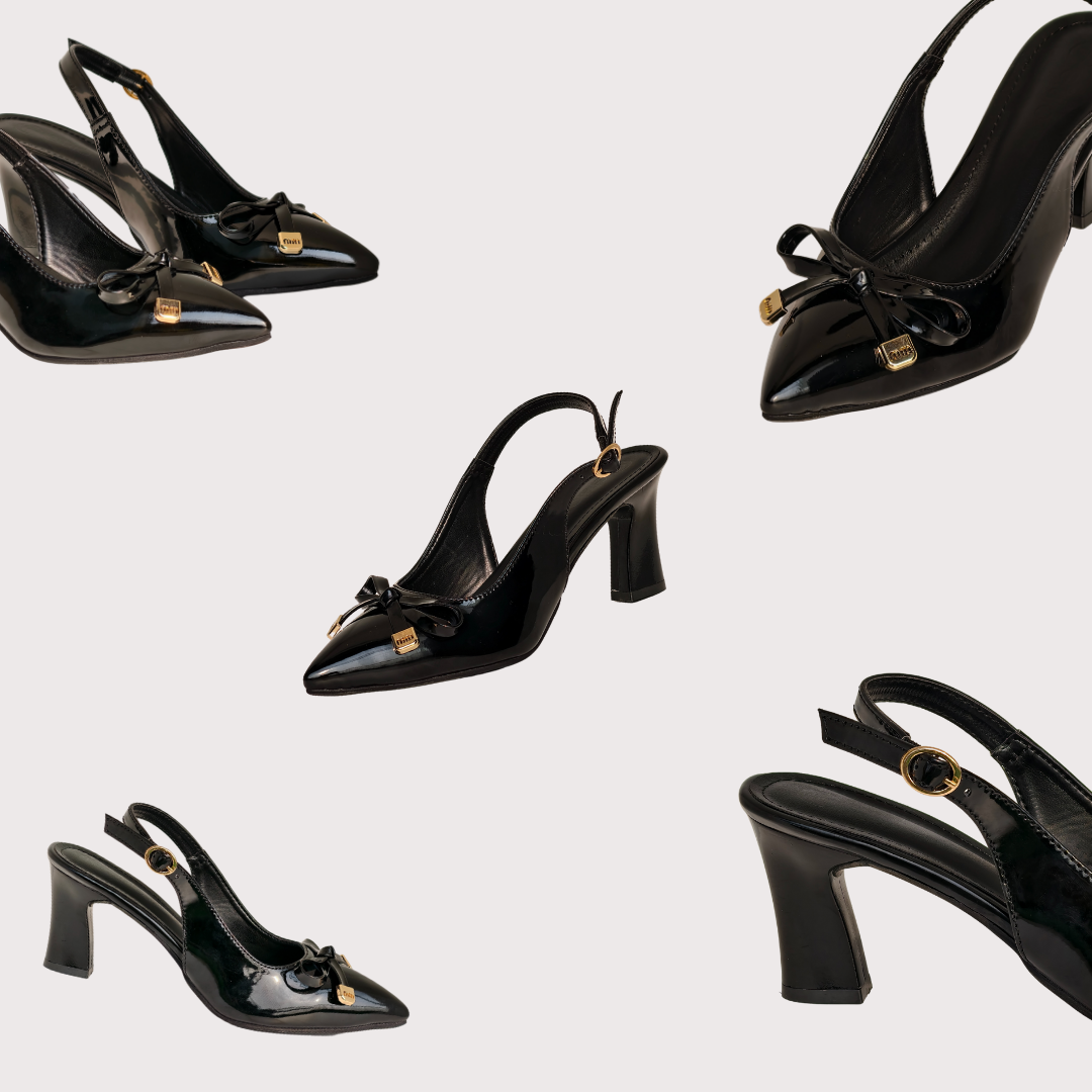 Black Bow Pointed Heels