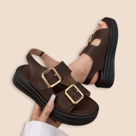 Cocoa Double Buckle Platform Sandals