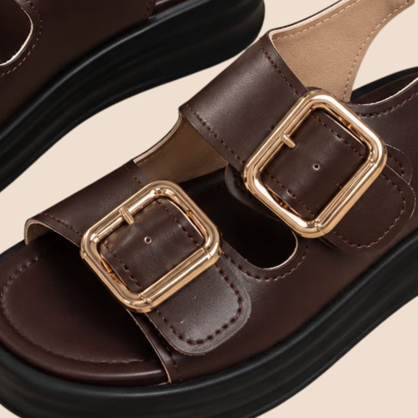 Cocoa Double Buckle Platform Sandals