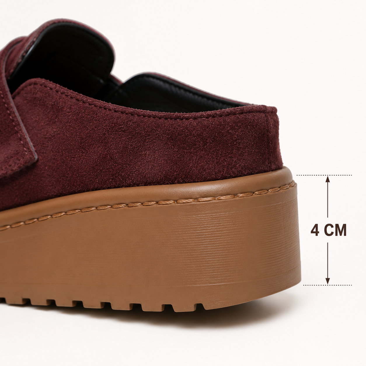 Lightweighted Maroon Platform Mules