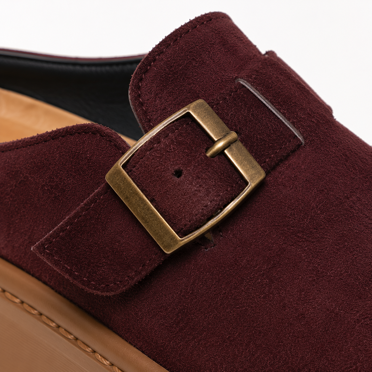 Lightweighted Maroon Platform Mules