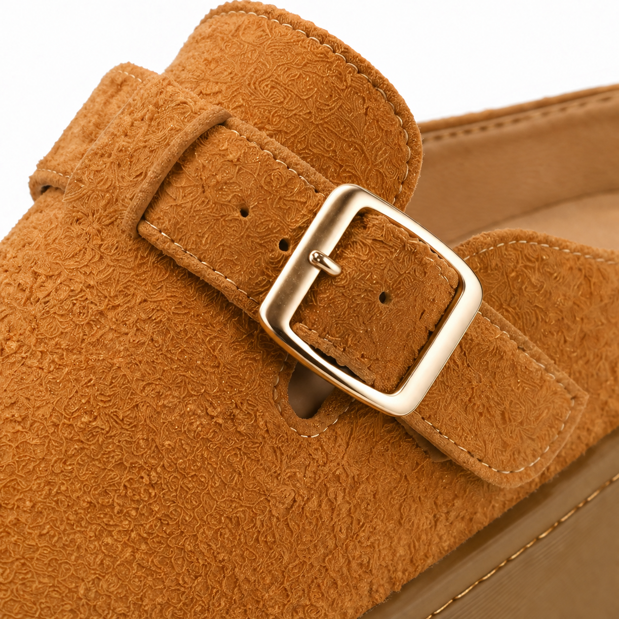 Lightweighted Brown Platform Mules