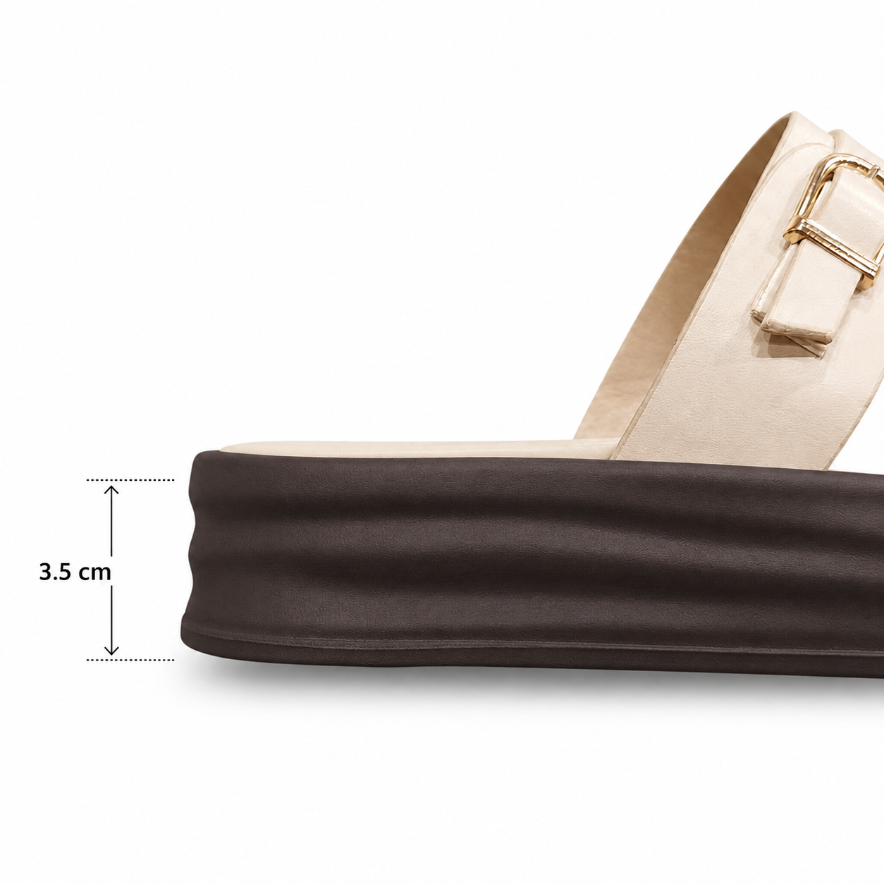 Coco Brown Sole  Platform Slides