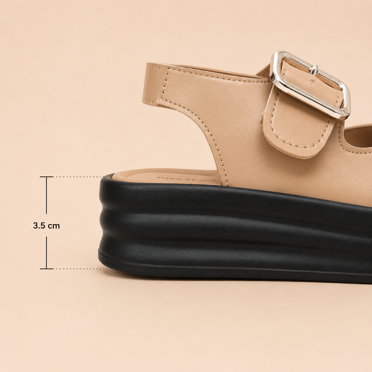 Creamy coco Double Buckle Platform Sandals