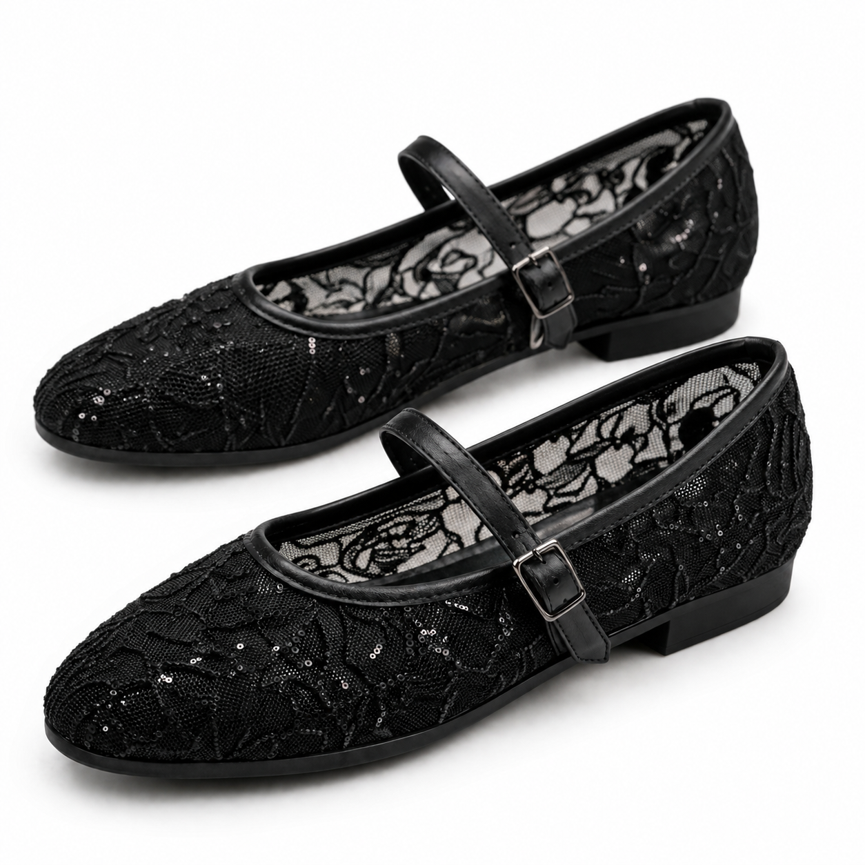 Midnight Black Lace Mary Jane