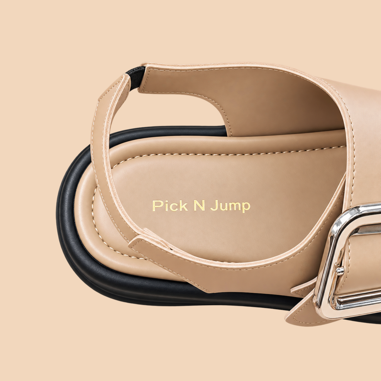 Creamy coco Double Buckle Platform Sandals