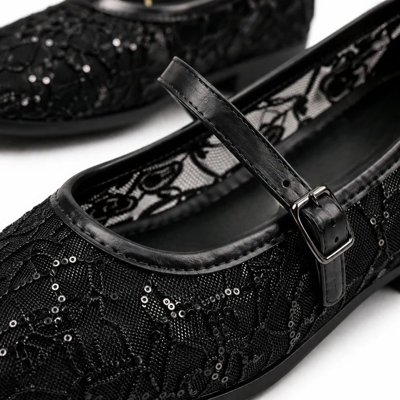 Midnight Black Lace Mary Jane