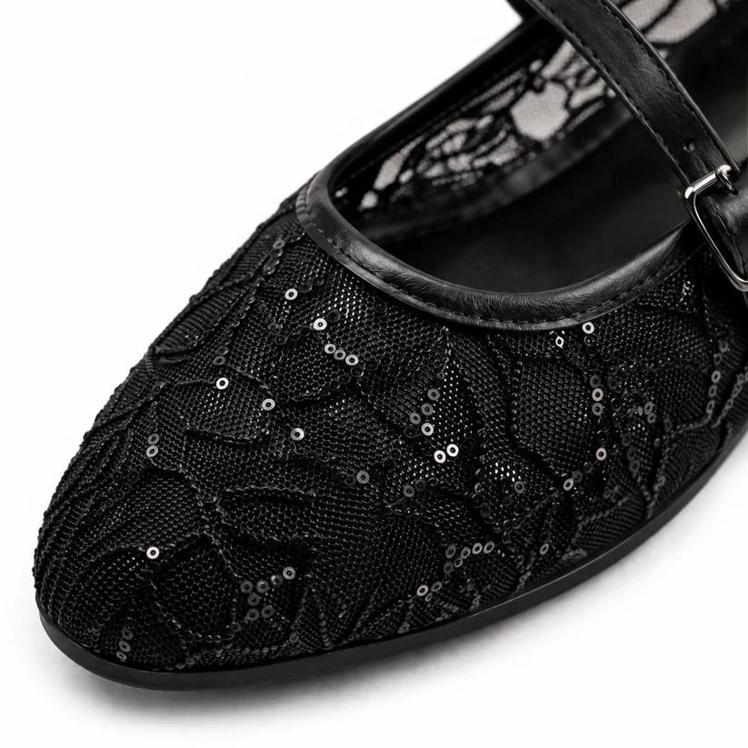 Midnight Black Lace Mary Jane