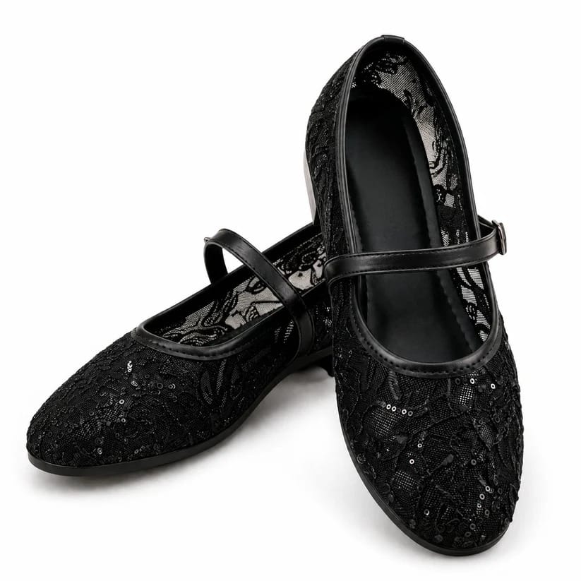 Midnight Black Lace Mary Jane