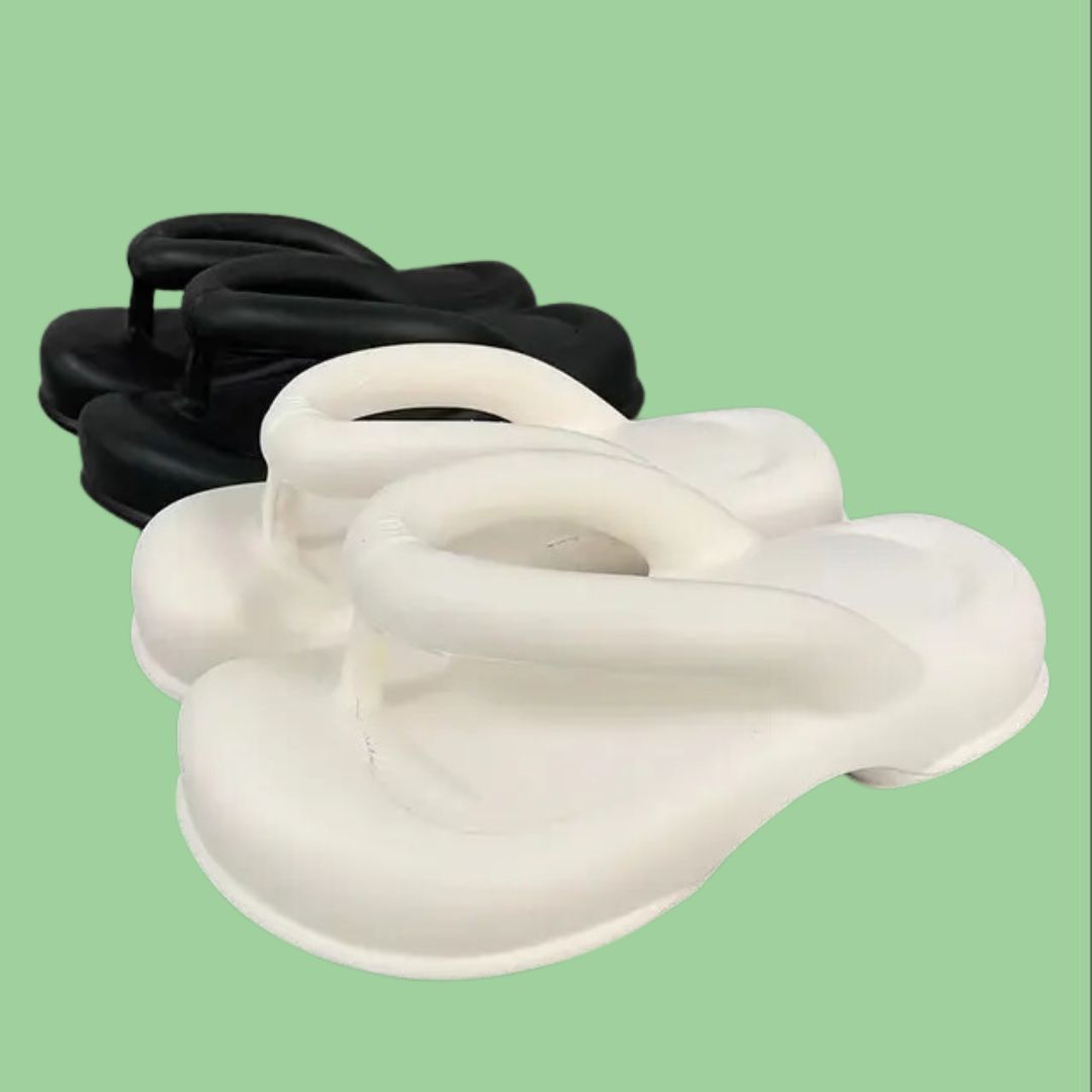 White Thick Sole Comfy Flip Flop